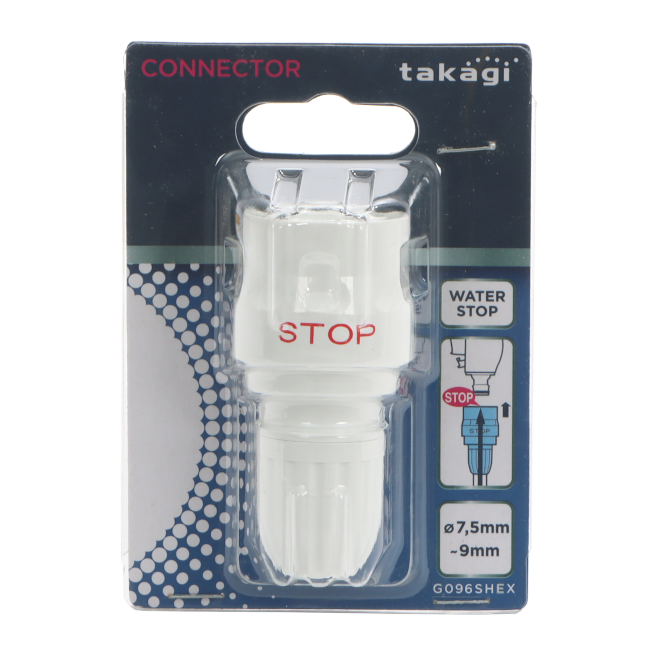 TAKAGI Wasserstopp-Schlauchstück 9 mm (2/5")